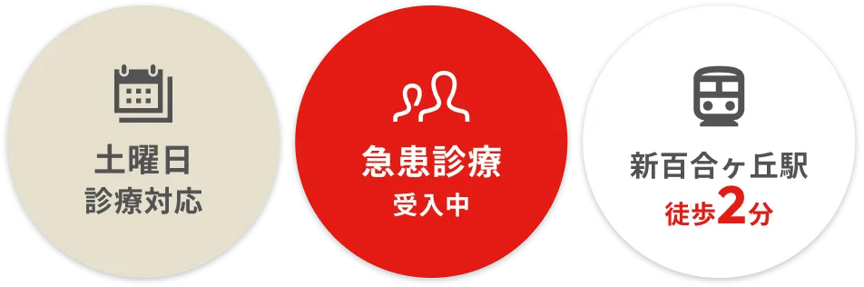 土曜日診療対応 急患診療受入中 新百合ヶ丘駅徒歩2分